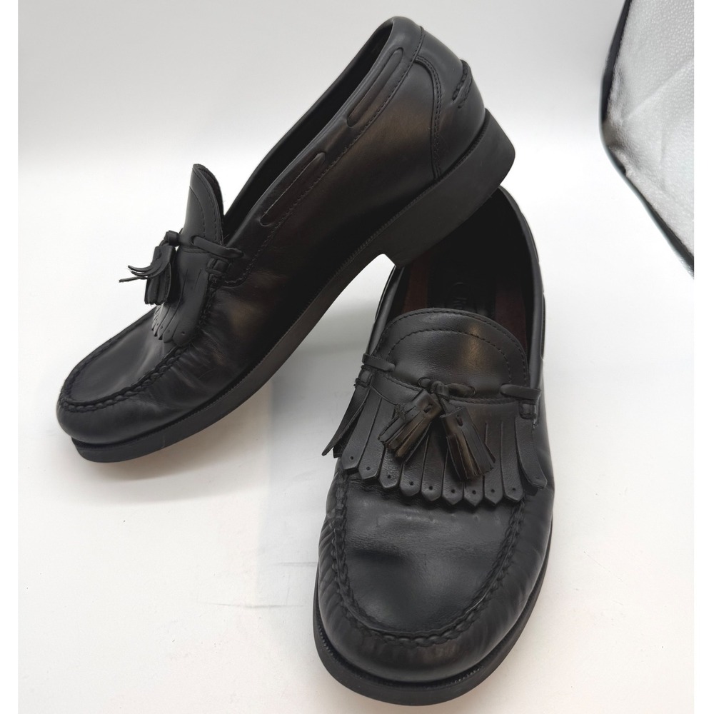 Rockport Mens Black Leather Tassel Kiltie Loafers M2498 11.5 M preppy classic